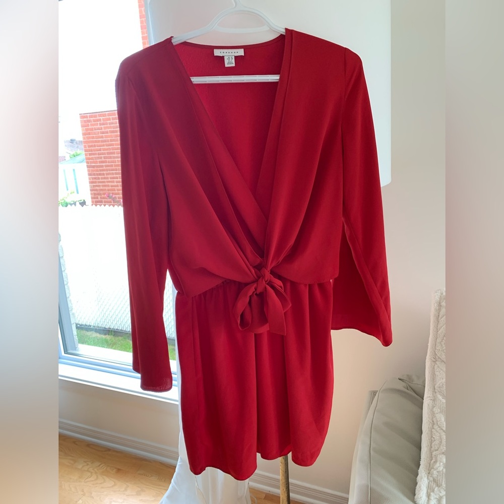 Topshop Red Wrap Dress